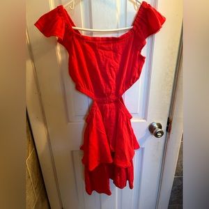 Gap Side Cut Out Ruffle Hem Dress